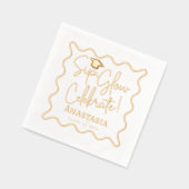 Sip Glow Celebrate Script Grad Cap Abschluss Servietten Mit Folie (Links)