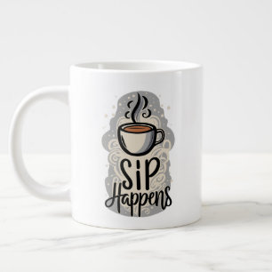 Sip Happens Coffee House Old Classic Style Jumbo-Tasse