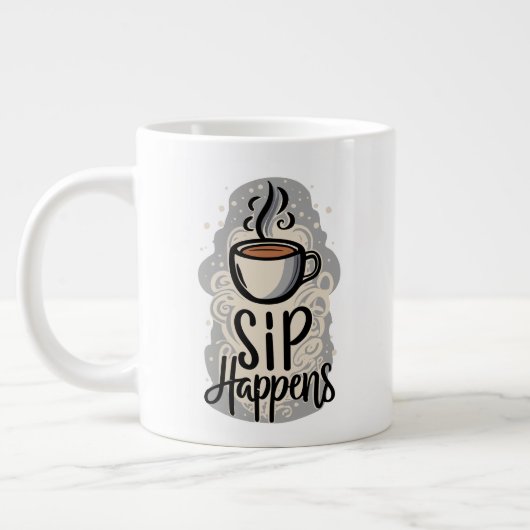 Sip Happens Coffee House Old Classic Style Jumbo-Tasse (Links)
