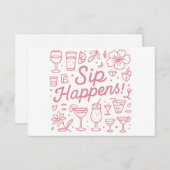 Sip Happens Dankeskarte (Vorne/Hinten)