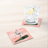 Sip Happens Fun Coaster for Happy Hour Rechteckiger Pappuntersetzer (Vor Ort)
