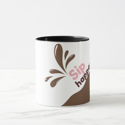 Sip Happens Funny Coffee Tasse - Bold Spill Design (Zentrum)