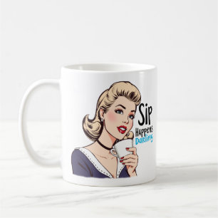 Sip Happens Glamouröser Retro Sarkastischer Tee un Kaffeetasse