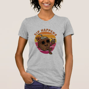 Sip Happens Kokos-Shirt – Lustiges Tropisches Somm T-Shirt