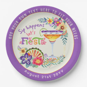 Sip Happens! Lass uns FIESTA feiern Benutzerdefini Pappteller