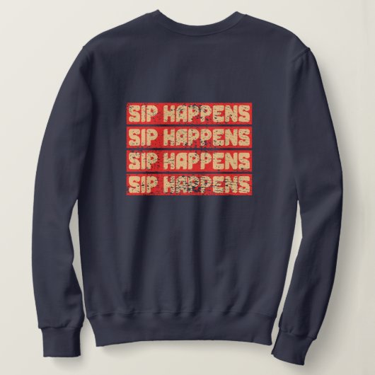Sip Happens – Lustiger Panda Boba Retro-Stil Sweatshirt (Design Rückseite)