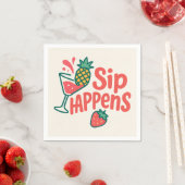 Sip Happens Paper Napkin - CherryBombCo Serviette (Beispiel)
