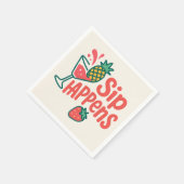 Sip Happens Paper Napkin - CherryBombCo Serviette (Ecke)