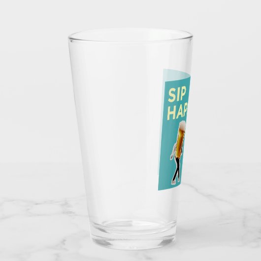 "Sip Happens" quirky and light-hearted Beer Glass Glas (Rechts)