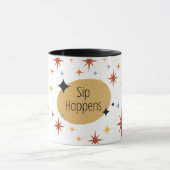 Sip Happens - Retro Mitte des Jahrhunderts Moderne Tasse (Zentrum)