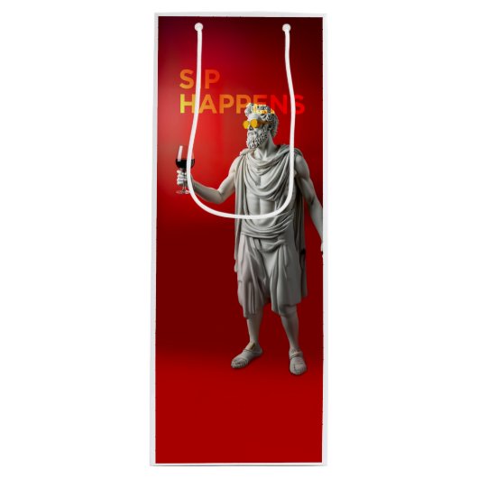 Sip Happens Wine Bag Geschenktüte Für Weinflaschen (Vorderseite)