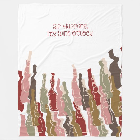 Sip Happens Wine Lover Fleece Blanket (Vorderseite)