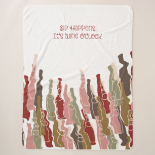 Sip Happens Wine Lover Sherpa Blanket Sherpadecke