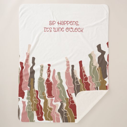 Sip Happens Wine Lover Sherpa Blanket Sherpadecke (Vorderseite)
