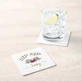 sip hooray-blumen! rechteckiger pappuntersetzer (Vor Ort)