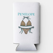 Sip Hooray Leopard Bikini Junggeselinnen-Abschied Selters Dosenkühler (Rückseite)