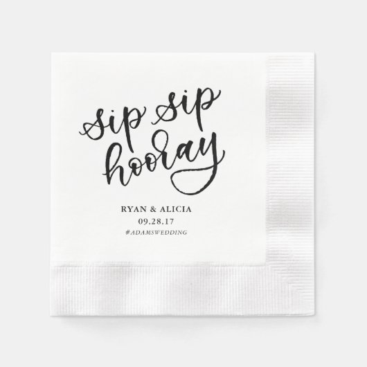 Sip Hooray Personalisiert Napkin Serviette (Vorderseite)