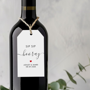 Sip-Hooray-Tags, Tag der Hochzeit, Geschenkanhänger