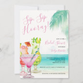 Sip Hooray Tropical Cocktails Brautparty Einladung (Vorderseite)