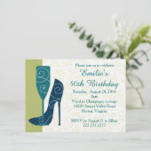 Sip in Style Wein Champagner Geburtstag Einladunge Einladung (Stehend Vorderseite)