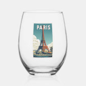 🗼 Sip in Style with a View of Paris! 🇫🇷🍷 Weinglas Ohne Stiel (Vorderseite)