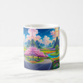 "Sip Into Spring - Landschaftliches Blossom Kaffeetasse (VorderseiteRechts)