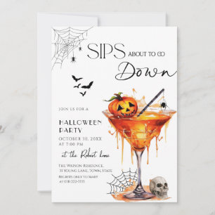 Sip kurz davor, Halloween herunterzufahren Einladung