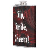 Sip, Lächeln, Fröhlichkeit! Abstrakter Swirl Flachmann (Links)