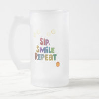 Sip, Lächeln, wiederholen - Mattierte Tasse aus Gl