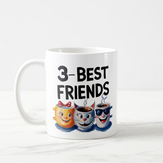 Sip, lachen, wiederholen: 3 Best Friends Coffee Ta Kaffeetasse (Links)