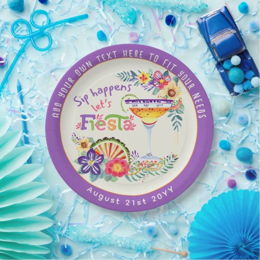 Sip! Lassen Sie uns FIESTA kundenspezifisch einset Pappteller (Party)