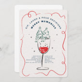 SIP, LAUGH & POUR DECISIONS CHRISTMAS PARTY EINLADUNG (Vorne/Hinten)