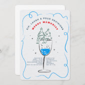 SIP, LAUGH & POUR DECISIONS CHRISTMAS PARTY EINLADUNG (Vorne/Hinten)