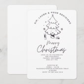 SIP, LAUGH & POUR DECISIONS CHRISTMAS PARTY EINLADUNG (Vorne/Hinten)