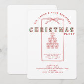 SIP, LAUGH & POUR DECISIONS CHRISTMAS PARTY EINLADUNG (Vorne/Hinten)