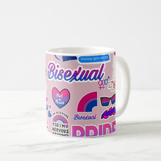 Sip mit Pride LGBTQ+-Affirmation-Tasse Kaffeetasse (VorderseiteRechts)