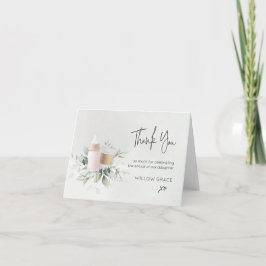 Sip n sehen Neues Baby geklappt Danke Karte Pink