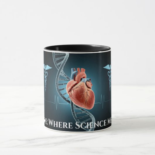 "Sip of Liebe: Where Science Meets Heart" Tasse (Zentrum)