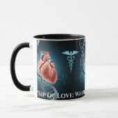 "Sip of Liebe: Where Science Meets Heart" Tasse (Links)