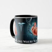 "Sip of Liebe: Where Science Meets Heart" Tasse (Vorderseite Links)