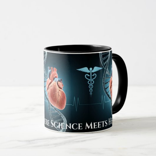 "Sip of Liebe: Where Science Meets Heart" Tasse (VorderseiteRechts)