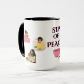 SIP OF PEACE, TRANQUILITY TWO-TONE CERAMIC MUG TASSE (Vorderseite Links)