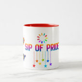 SIP OF PRIDE, LGBTQ+ 11OZ TWO-TONE CERAMIC MUG ZWEIFARBIGE TASSE (Mittel)