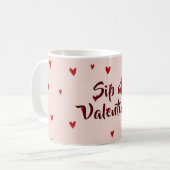 Sip of Valentine Moderner Valentinsbecher mit Herz Kaffeetasse (Vorderseite Links)