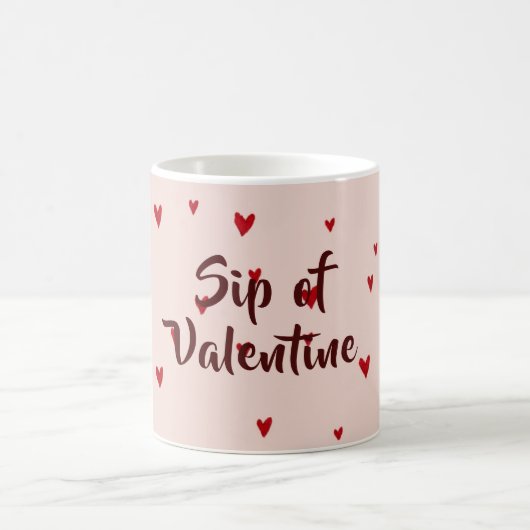 Sip of Valentine Moderner Valentinsbecher mit Herz Kaffeetasse (Mittel)