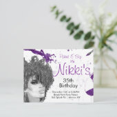 Sip & Paint Birthday Invite Einladungspostkarte (Stehend Vorderseite)