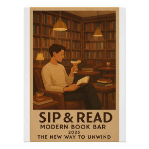 Sip & Read - Moderne Bar Poster