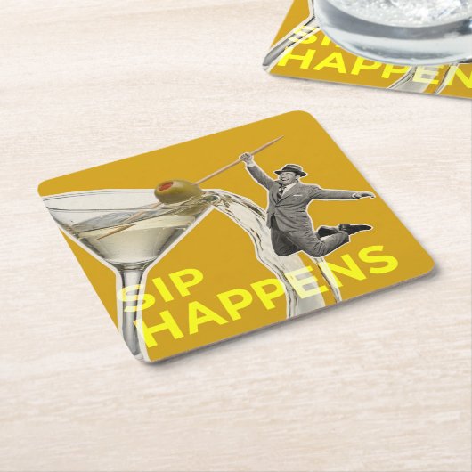 Sip rechteckiger pappuntersetzer (angewinkelt)