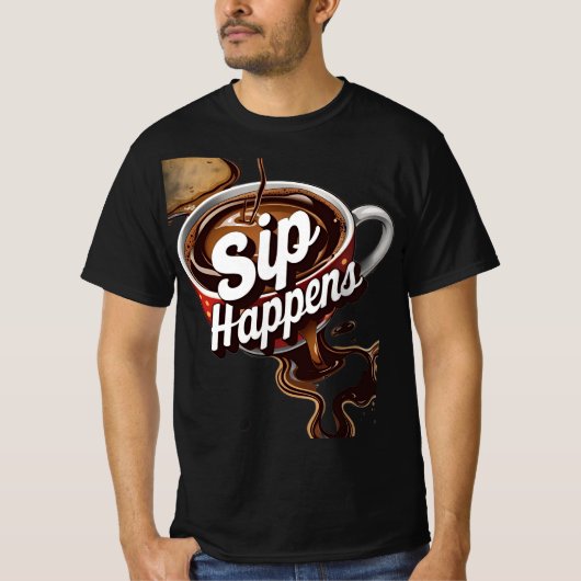Sip: Retro Diner Coffee Graphic T-Shirt (Vorderseite)