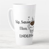 Sip Savour Love Mom Latte Mug Milchtasse (Linke Ecke)